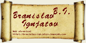 Branislav Ignjatov vizit kartica